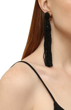 Серьги-клипсы из бисера OSCAR DE LA RENTA, арт. 0J101BLK, фото 1