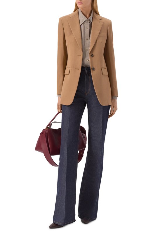 Шерстяной жакет Max Mara SPADIN0 Бежевый  SPADIN0 Фото 2