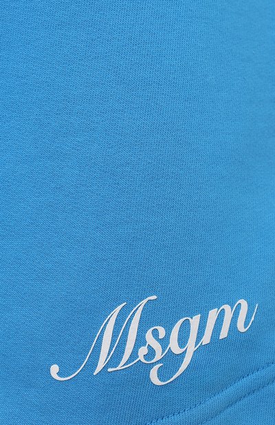 Хлопковые шорты MSGM голубого цвета по цене 15600 руб., арт. 3042MDB163 217499, фото 5 Хлопковые шорты MSGM, арт. 3042MDB163 217499, фото 5
