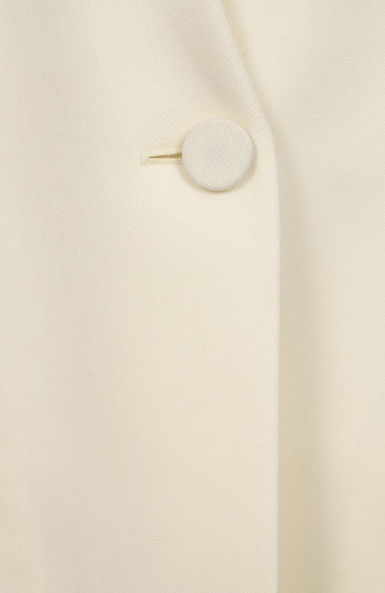 Женский шерстяной жакет JIL SANDER кремового цвета, арт. J04BN0108-J40021 | Фото 6 (Длина (для топов): Удлиненные; Материал внешний: Шерсть; Рукава: Длинные; 1-2-бортные: Однобортные; Женское Кросс-КТ: Жакет-одежда; Стили: Минимализм; Материал подклада: Вискоза)
