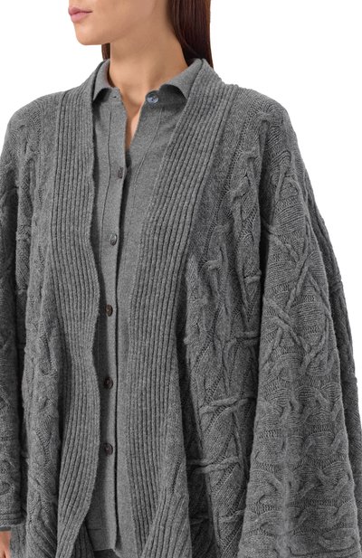 Накидка из шерсти и кашемира ERMANNO SCERVINO серого цвета по цене 99500 руб., арт. D474D503DGE, фото 5 Накидка из шерсти и кашемира ERMANNO SCERVINO, арт. D474D503DGE, фото 5