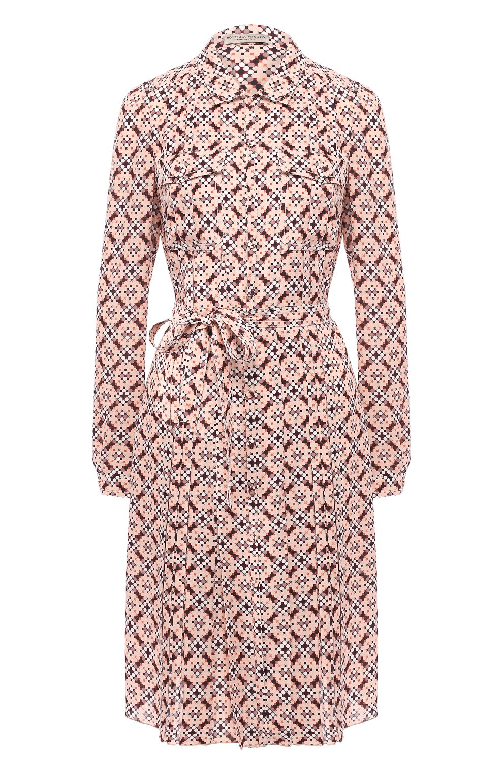 Шелковое платье BOTTEGA VENETA розового цвета по цене 466500 руб., арт. 538556/VEZF0, фото 1 Шелковое платье BOTTEGA VENETA, арт. 538556/VEZF0, фото 1