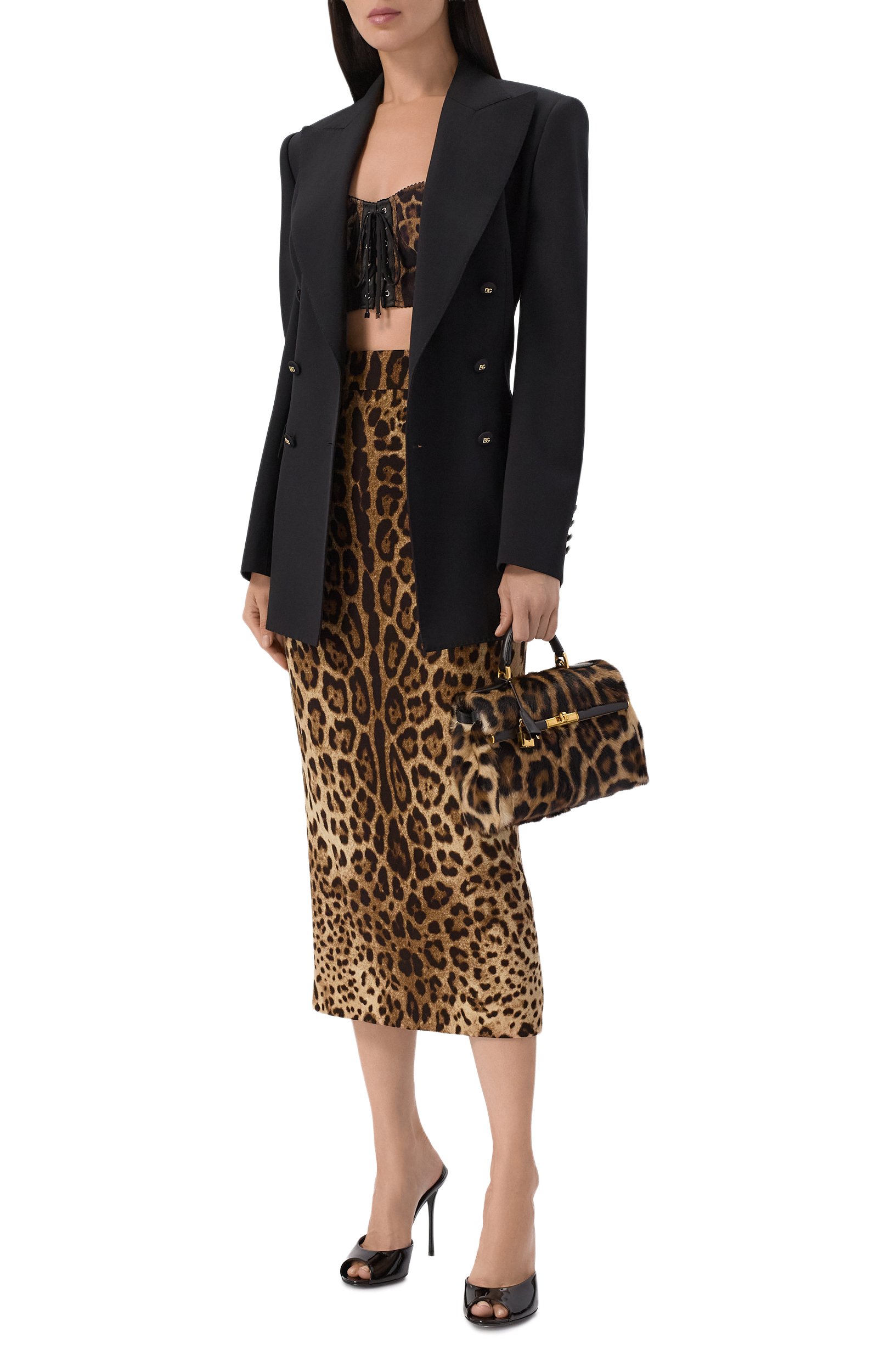 Топ DOLCE & GABBANA леопардового цвета по цене 185500 руб., арт. F7BK9T/FSUBF, фото 2 Топ DOLCE & GABBANA, арт. F7BK9T/FSUBF, фото 2