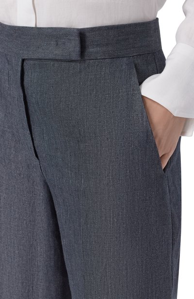 Льняные брюки MAX MARA серого цвета по цене 57200 руб., арт. MXMDESERT0, фото 5 Льняные брюки MAX MARA, арт. MXMDESERT0, фото 5