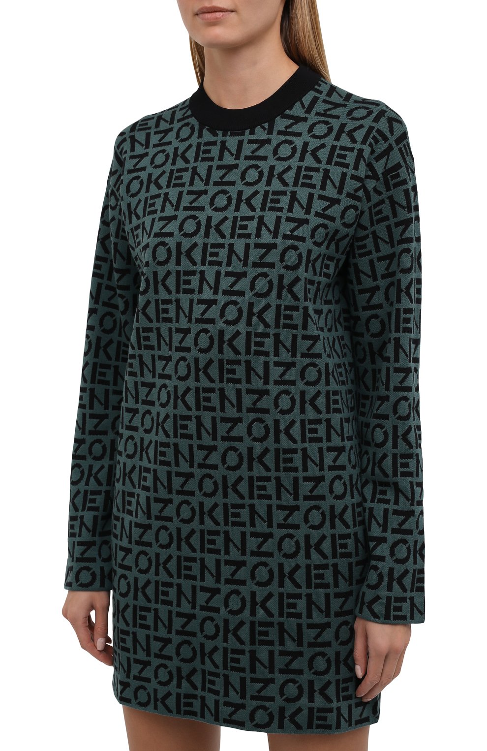 Платье KENZO хаки цвета по цене 35750 руб., арт. FB62R06363SC, фото 3 Платье KENZO, арт. FB62R06363SC, фото 3