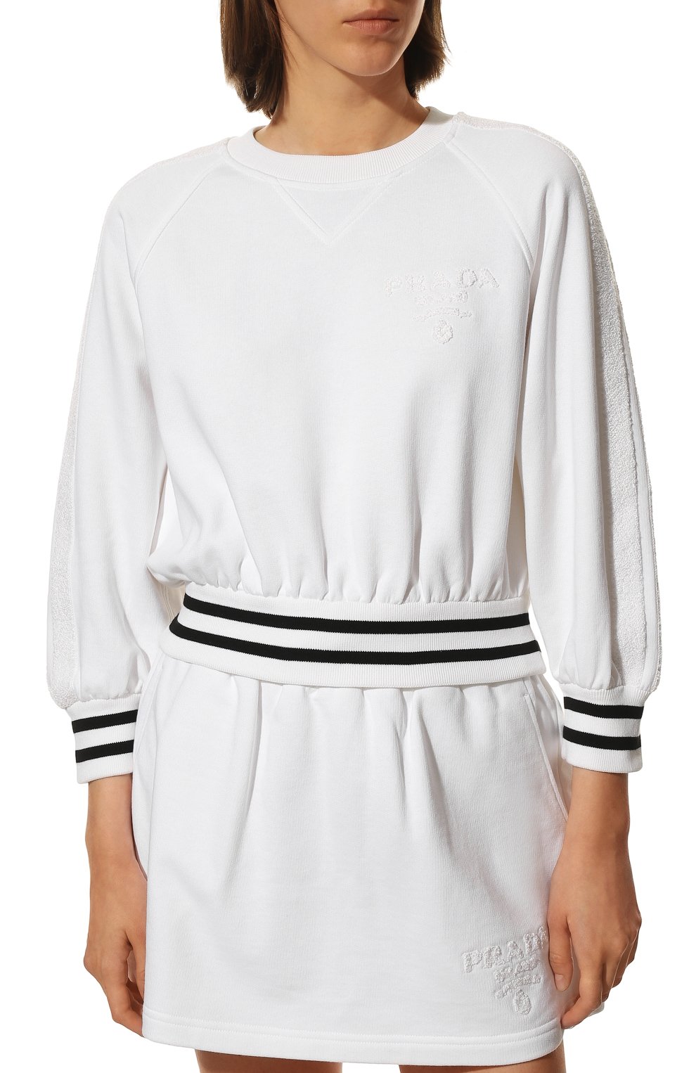 Хлопковый свитшот PRADA, арт. 134649-10J0-F0009-221, фото 3
