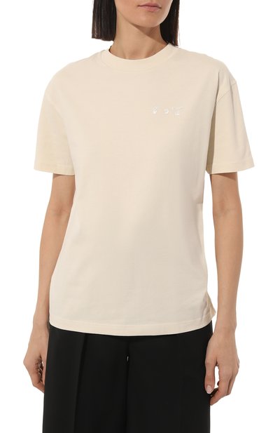 Хлопковая футболка OFF-WHITE, арт. OWAA089F22JER0010901, фото 3