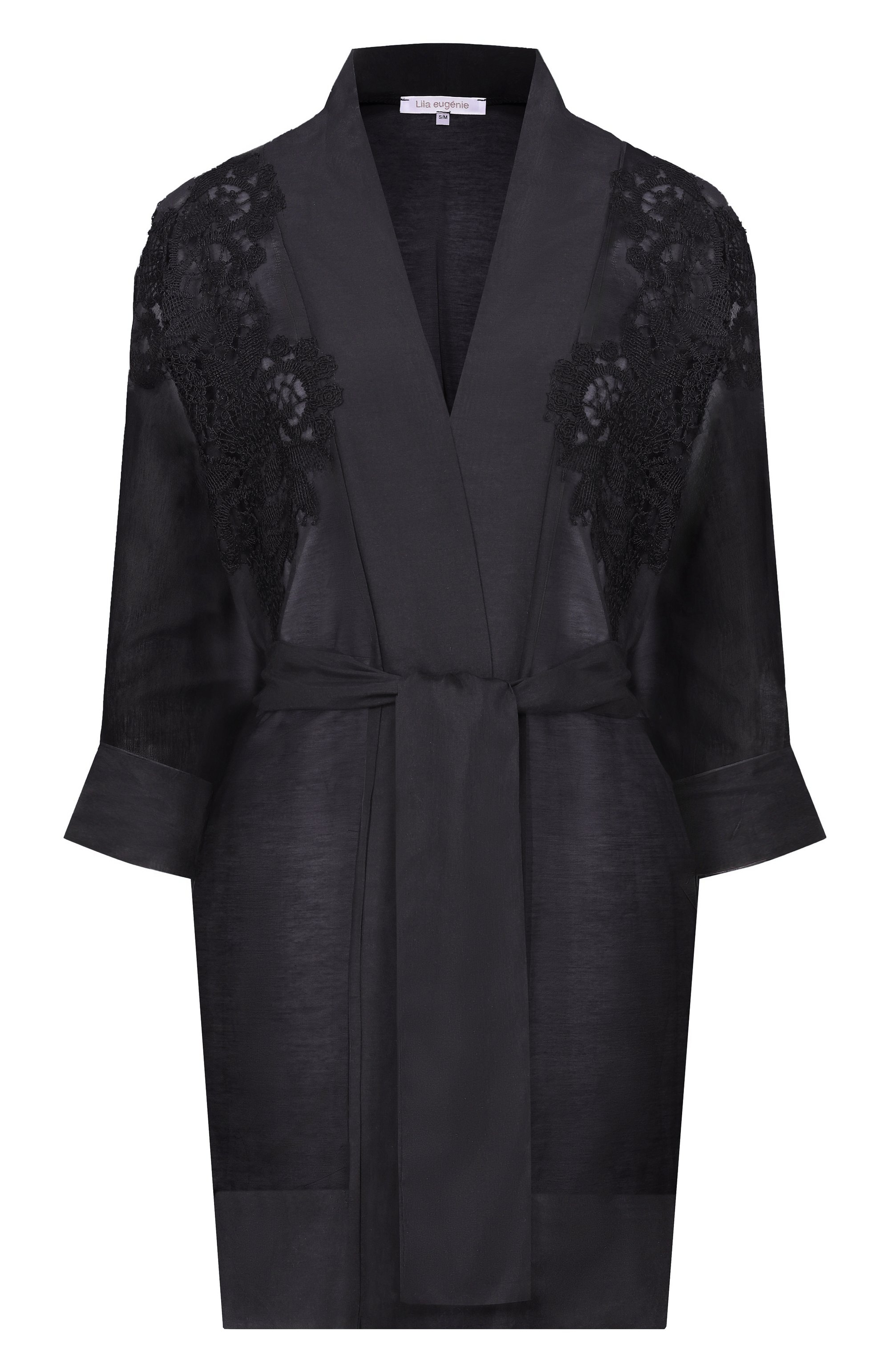 Туника из хлопка и шелка LILA EUGENIE черного цвета по цене 48050 руб., арт. 2402, фото 1 Туника из хлопка и шелка LILA EUGENIE, арт. 2402, фото 1