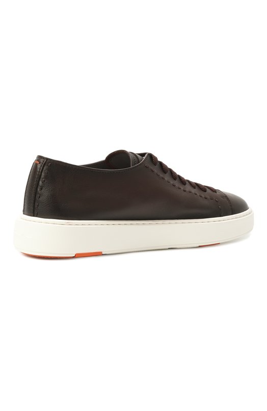 Кожаные кеды Cleanic Santoni MBCG22065BARTAFB Коричневый  MBCG22065BARTAFB Фото 5