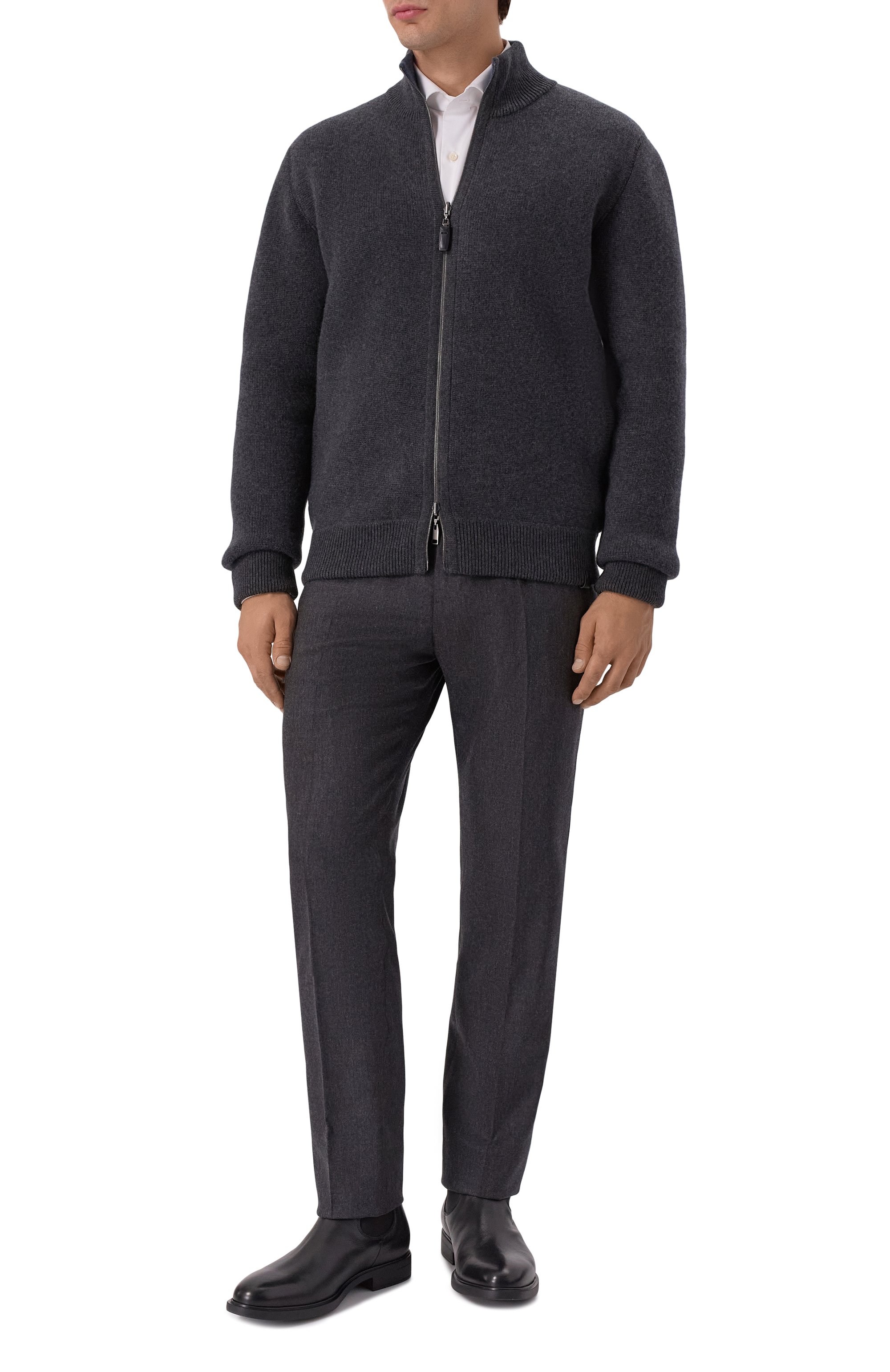 Шерстяные брюки BERWICH темно-серого цвета по цене 44000 руб., арт. GL0BE/FA1224X, фото 2 Шерстяные брюки BERWICH, арт. GL0BE/FA1224X, фото 2