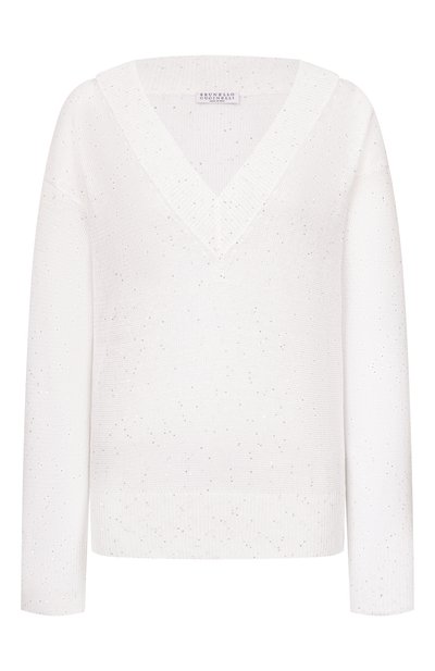 Женский пуловер изо льна и хлопка BRUNELLO CUCINELLI, арт. MDT746412