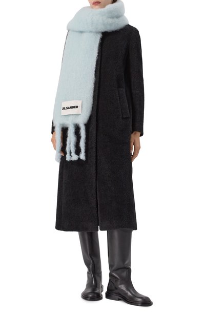 Шерстяной шарф JIL SANDER светло-голубого цвета по цене 66150 руб., арт. J40TE0118/J40041, фото 2 Шерстяной шарф JIL SANDER, арт. J40TE0118/J40041, фото 2