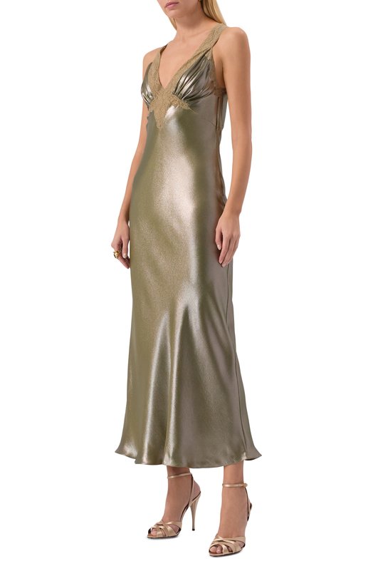 Текстильные босоножки Chandelle 110 Saint Laurent 842710/9QNA0 Кремовый  842710/9QNA0 Фото 3