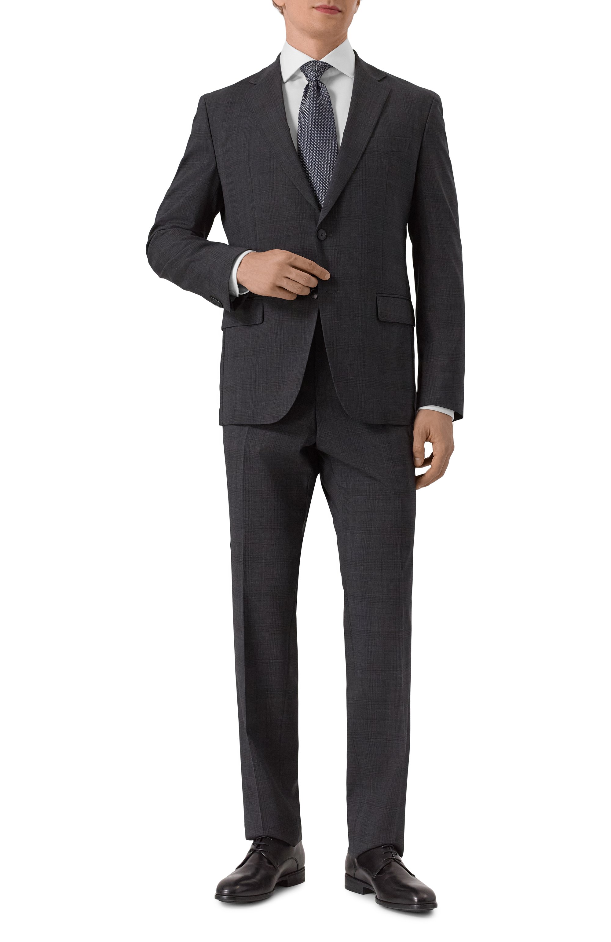Шерстяной костюм BOSS темно-серого цвета по цене 105000 руб., арт. 50546092, фото 1 Шерстяной костюм BOSS, арт. 50546092, фото 1