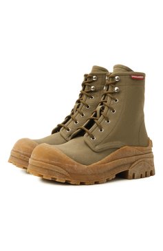 Мужские текстильные ботинки urban DSQUARED2 хаки цвета, арт. ABM0154/00300001 | Фото 1 (Каблук высота: Высокий; Материал внутренний: Текстиль; Подошва: Массивная; Материал внешний: Текстиль; Материал утеп�лителя: Без утеплителя; Мужское Кросс-КТ: Байкеры-обувь)