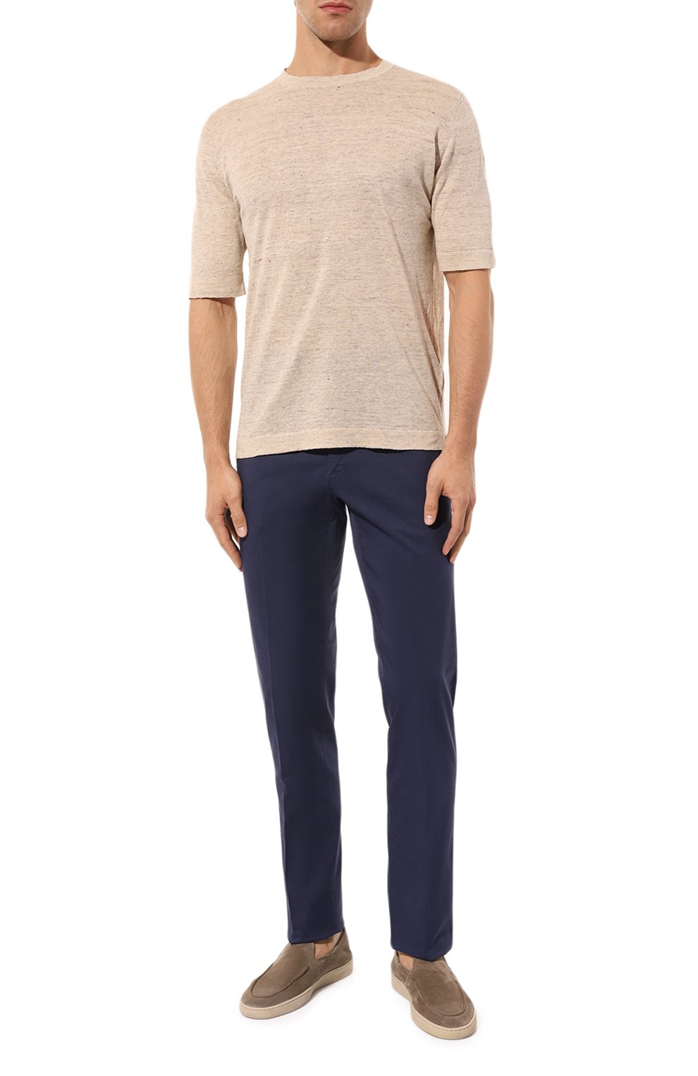 Брюки из лиоцелла и хлопка STEFANO RICCI темно-синего цвета по цене 114000 руб., арт. M1T3100042/STREET, фото 2 Брюки из лиоцелла и хлопка STEFANO RICCI, арт. M1T3100042/STREET, фото 2