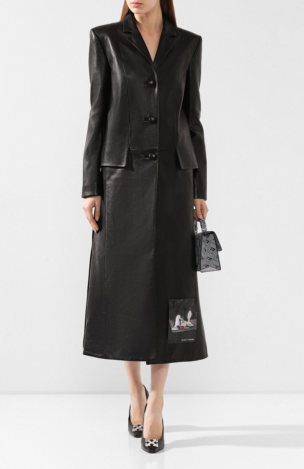 Кожаное пальто OFF-WHITE, арт. 0WJA022F199860501000, фото 2