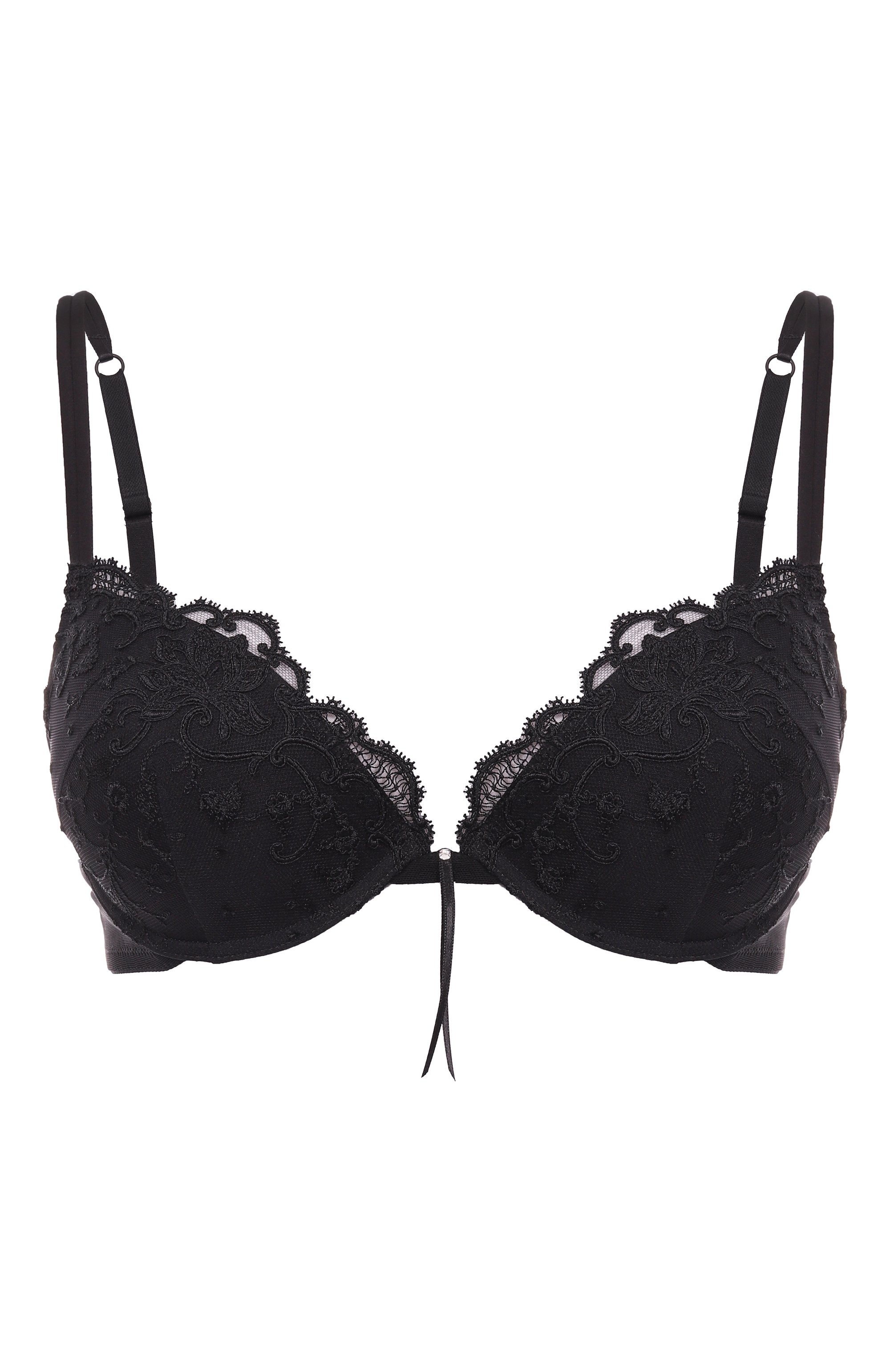 Бюстгальтер с чашкой пуш-ап AMBRA черного цвета по цене 25450 руб., арт. 0346 OIL, фото 1 Бюстгальтер с чашкой пуш-ап AMBRA, арт. 0346 OIL, фото 1