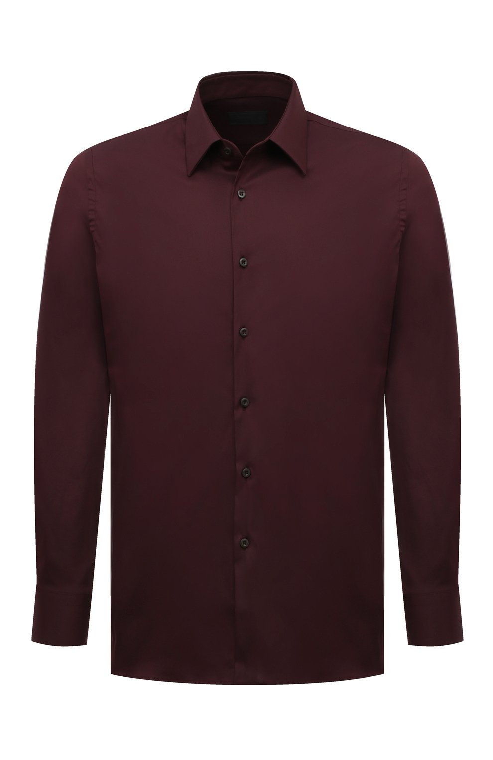 Хлопковая рубашка PRADA бордового цвета по цене 65000 руб., арт. UCM608-F62-F0007, фото 1 Хлопковая рубашка PRADA, арт. UCM608-F62-F0007, фото 1