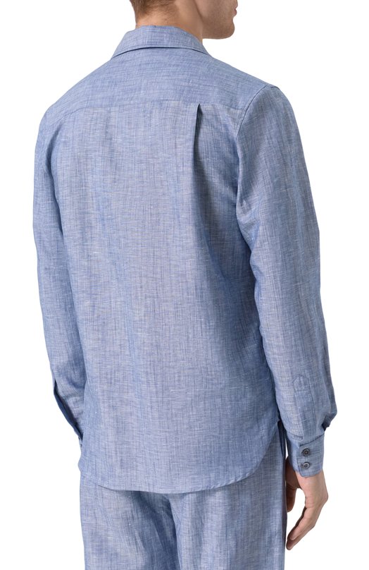 Рубашка изо льна и хлопка Zimmerli 23202 Голубой  23202 Фото 4