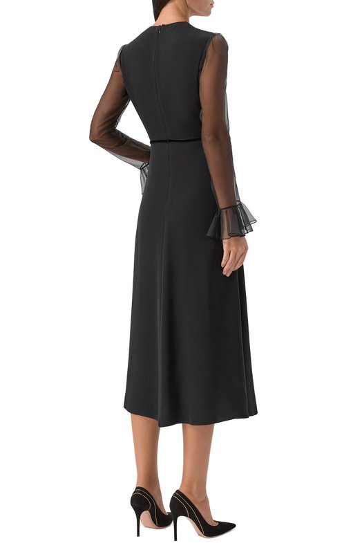 Шелковое платье Valentino 7B3VADU0/1MM Чёрный  7B3VADU0/1MM Фото 3