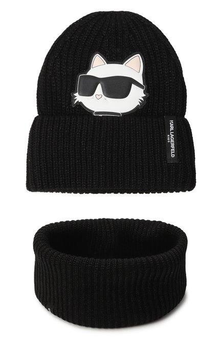 Комплект из шапки и шарфа-снуда KARL LAGERFELD KIDS, арт. Z31010