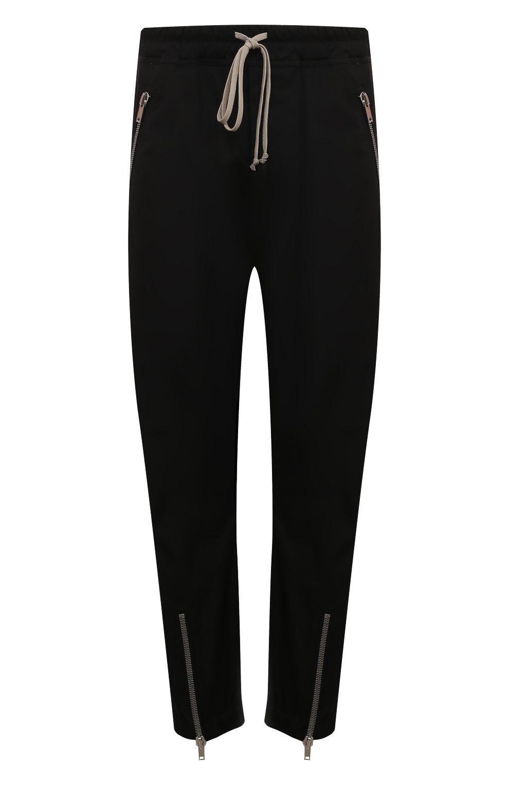 Хлопковые брюки RICK OWENS черного цвета по цене 106500 руб., арт. RU02C7370/TE, фото 1 Хлопковые брюки RICK OWENS, арт. RU02C7370/TE, фото 1