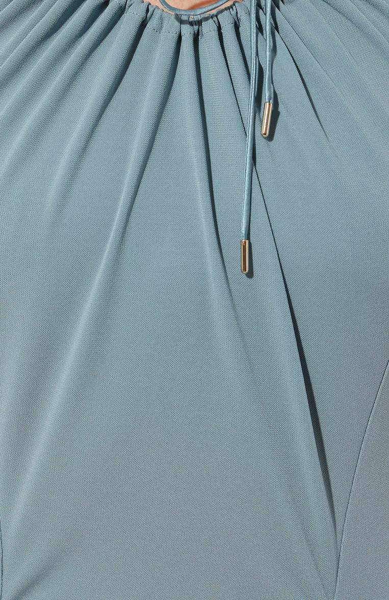 Женское платье из вискозы GIORGIO ARMANI голубого цвета, арт. 6DAA51/AJFKZ | Фото 5 (Материал внешний: Вискоза; Длина Ж (юбки, платья, шорты): Миди; Женское Кросс-КТ: Платье-одежда; Случай: Повседневный; Стили: Кэжуэл; Рукава: Без рукавов)