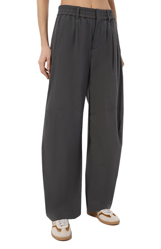 Хлопковые брюки Brunello Cucinelli ML949B1349 Серый  ML949B1349 Фото 3