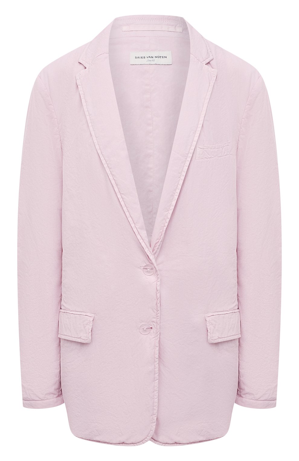 Хлопковый жакет DRIES VAN NOTEN розового цвета по цене 99500 руб., арт. 211-10414-2279, фото 1 Хлопковый жакет DRIES VAN NOTEN, арт. 211-10414-2279, фото 1