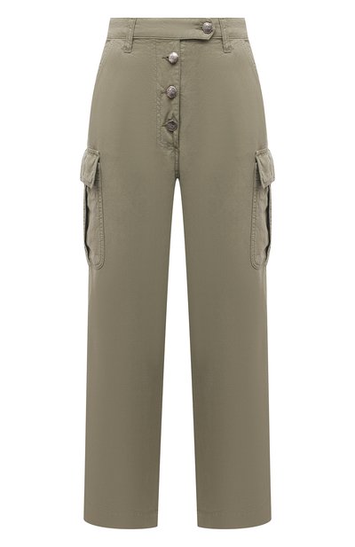 Хлопковые брюки TWO WOMEN IN THE WORLD хаки цвета по цене 27830 руб., арт. A12CT3 Alva, фото 1 Хлопковые брюки TWO WOMEN IN THE WORLD, арт. A12CT3 Alva, фото 1