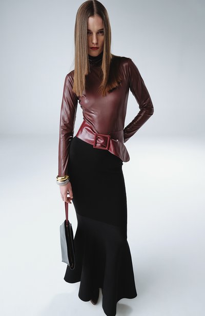 Кожаный пояс SAINT LAURENT бордового цвета по цене 72250 руб., арт. 669878/27K0D, фото 5 Кожаный пояс SAINT LAURENT, арт. 669878/27K0D, фото 5