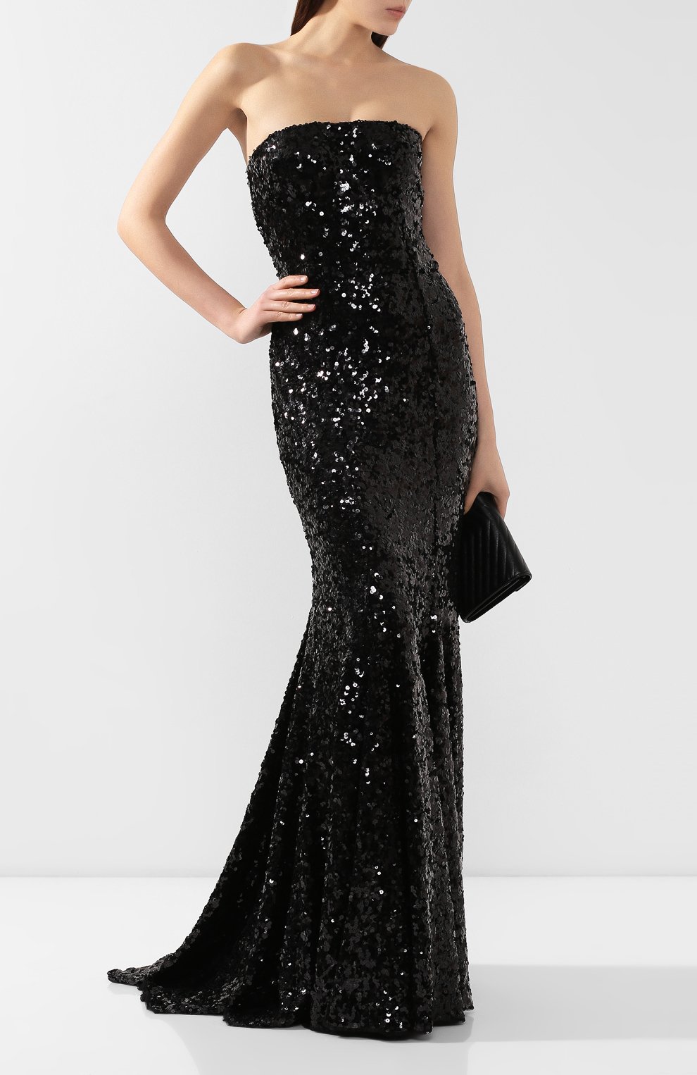 Платье-макси DOLCE & GABBANA черного цвета по цене 693500 руб., арт. F6G5XT/HLMZM, фото 2 Платье-макси DOLCE & GABBANA, арт. F6G5XT/HLMZM, фото 2