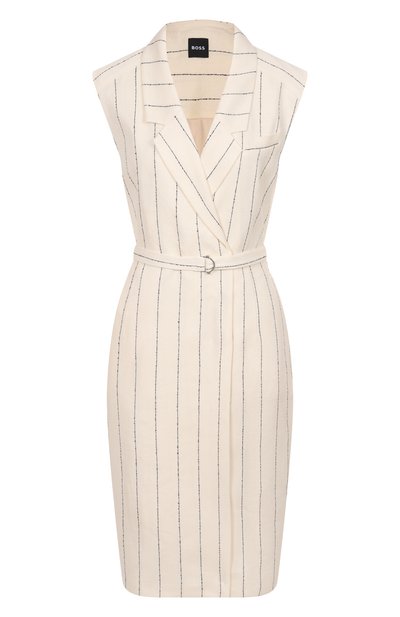 Женское платье из льна и вискозы BOSS, арт. 50540617