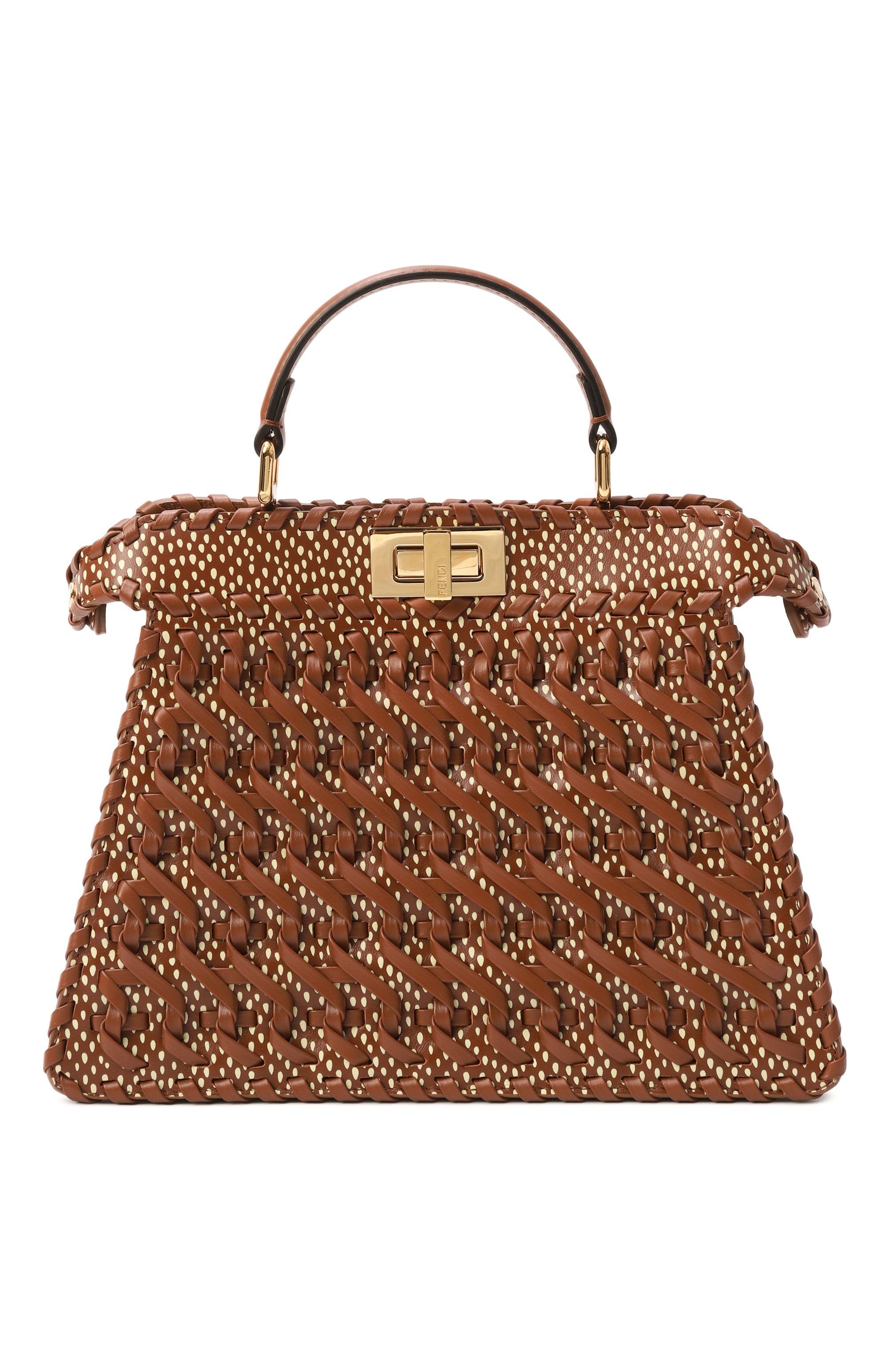 Сумка peekaboo iseeu small FENDI коричневого цвета по цене 799500 руб., арт. 8BN327/AW5P, фото 1 Сумка peekaboo iseeu small FENDI, арт. 8BN327/AW5P, фото 1