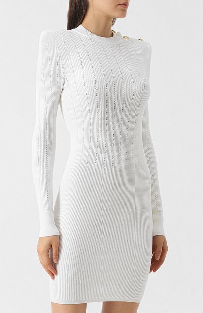 Шерстяное мини-платье с декоративными пуговицами BALMAIN, арт. 143745/K014, фото 3