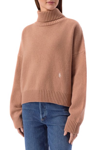 Шерстяной свитер SPORTY AND RICH бежевого цвета по цене 41450 руб., арт. WS06465302BE02, фото 3 Шерстяной свитер SPORTY AND RICH, арт. WS06465302BE02, фото 3