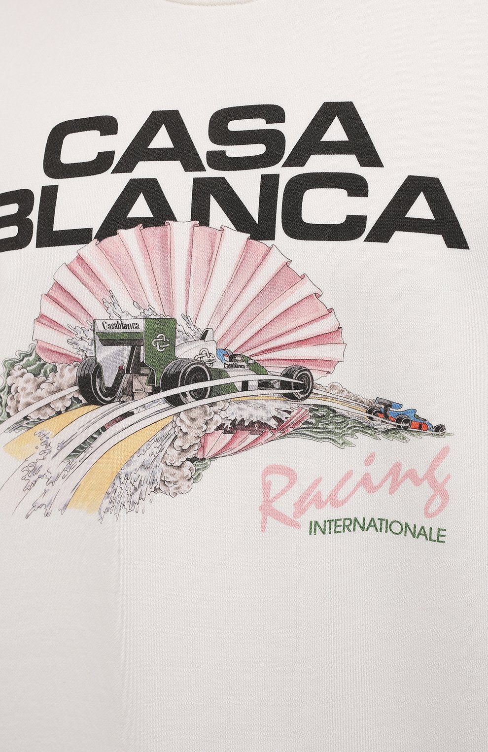 Хлопковый свитшот CASABLANCA белого цвета по цене 43100 руб., арт. MF21-JTP-001 0FF WHITE-RACING SHELL, фото 5 Хлопковый свитшот CASABLANCA, арт. MF21-JTP-001 0FF WHITE-RACING SHELL, фото 5