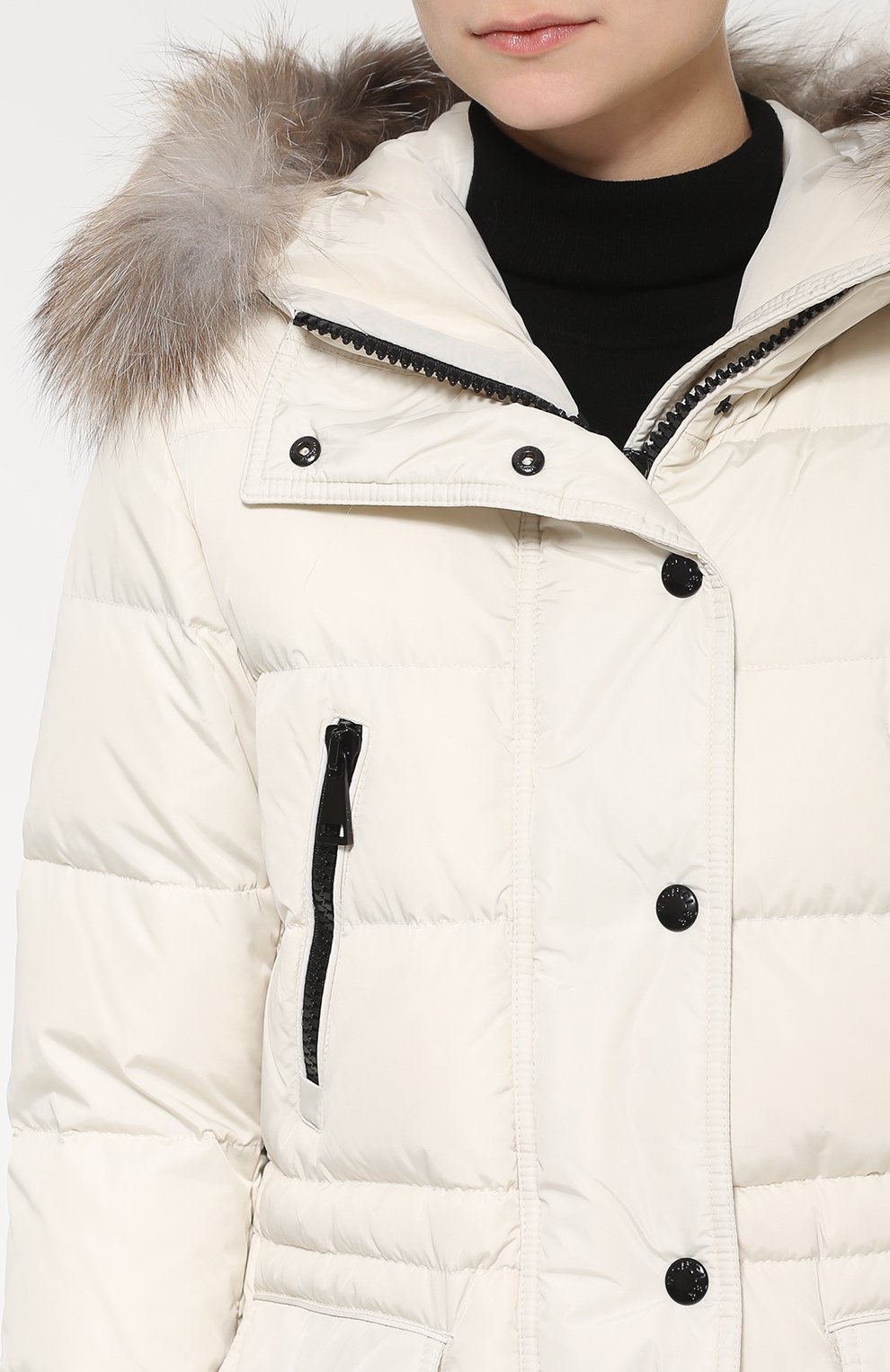 Приталенный стеганый пуховик с меховой отделкой MONCLER, арт. B2-093-49821-25-68065, фото 5