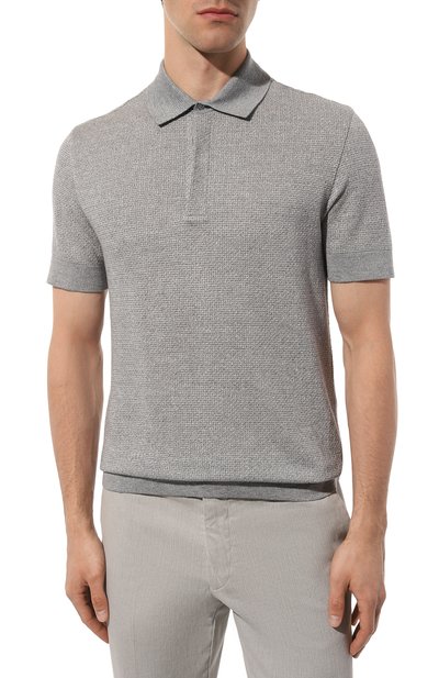 Поло из хлопка и льна ZEGNA, арт. UD372A7/D727, фото 3