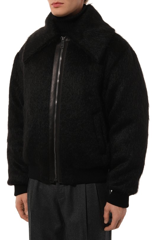 Шерстяной бомбер Dolce & Gabbana G9BGFT/HUMT5 Чёрный  G9BGFT/HUMT5 Фото 3
