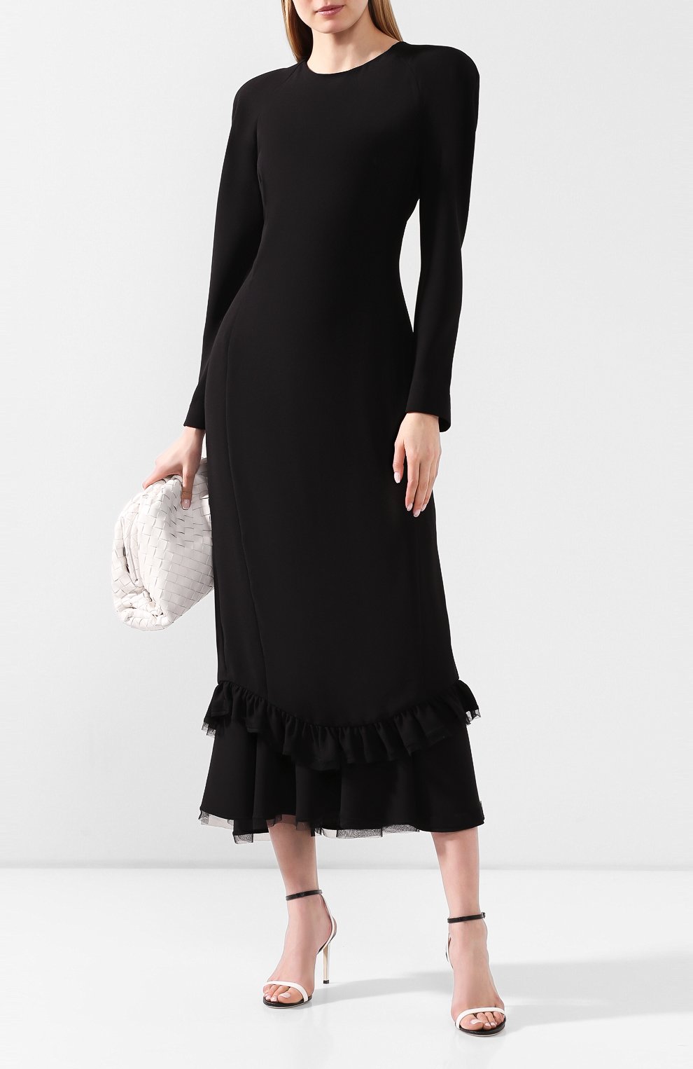 Платье из вискозы ULYANA SERGEENKO черного цвета по цене 260000 руб., арт. ABM019FW19P (1291т19), фото 2 Платье из вискозы ULYANA SERGEENKO, арт. ABM019FW19P (1291т19), фото 2