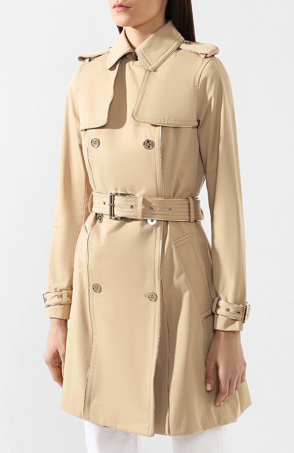 Тренч с поясом MICHAEL MICHAEL KORS бежевого цвета по цене 33050 руб., арт. MH82HXLX36, фото 3 Тренч с поясом MICHAEL MICHAEL KORS, арт. MH82HXLX36, фото 3