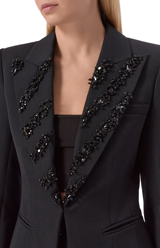 Шерстяной жакет Balmain FF0SE175/PD22 Чёрный  FF0SE175/PD22 Фото 5