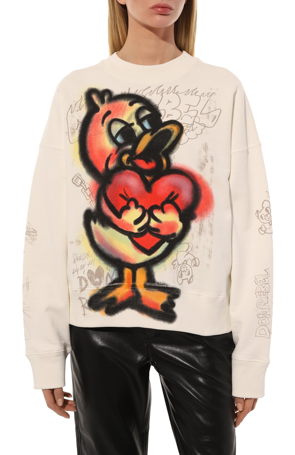 Хлопковый свитшот DOMREBEL кремового цвета по цене 31150 руб., арт. DARLING/SWEATSHIRT, фото 3 Хлопковый свитшот DOMREBEL, арт. DARLING/SWEATSHIRT, фото 3