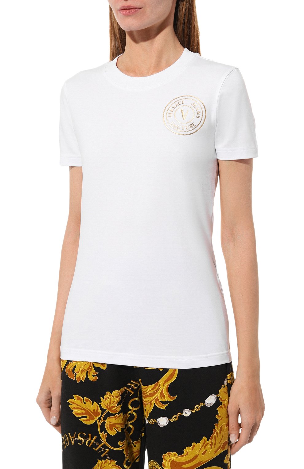 Хлопковая футболка VERSACE JEANS COUTURE, арт. 75HAHT06/CJ03T, фото 3