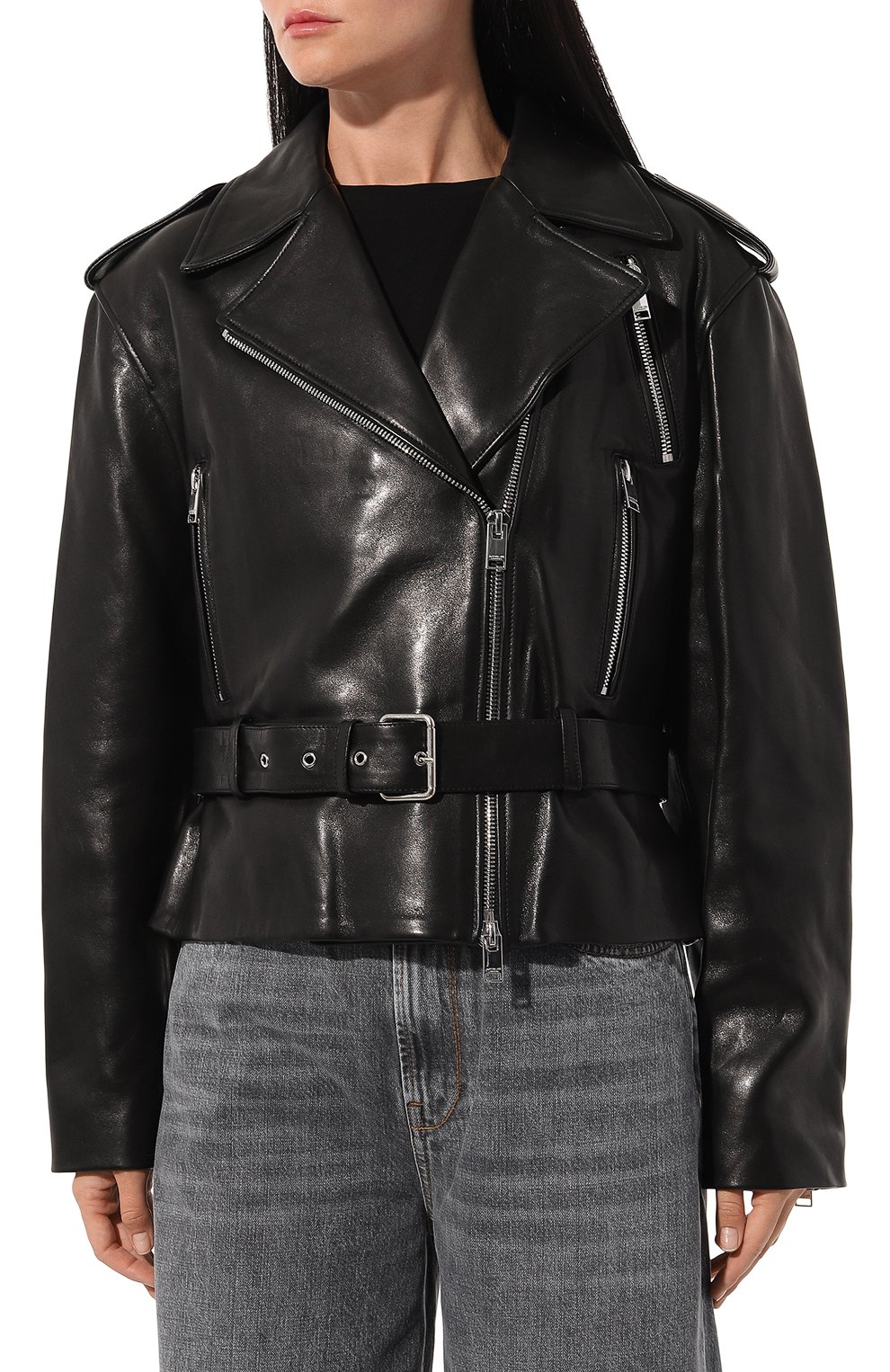 Кожаная куртка JACOB LEE черного цвета по цене 281500 руб., арт. WLJ0324B, фото 3 Кожаная куртка JACOB LEE, арт. WLJ0324B, фото 3