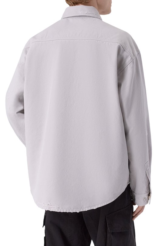 Хлопковая куртка-рубашка Balenciaga 839085/TRP15 Серый  839085/TRP15 Фото 4