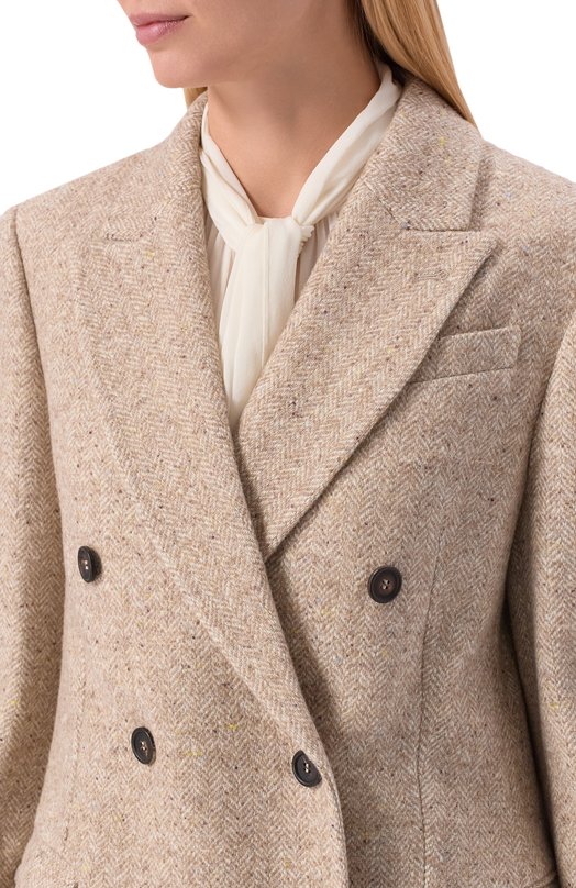 Жакет из шерсти и шелка Brunello Cucinelli MG5307059 Бежевый  MG5307059 Фото 5