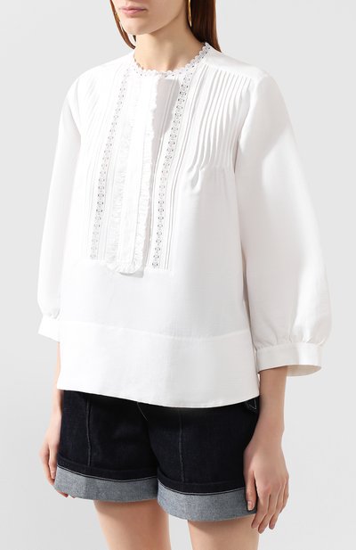 Блузка из смеси льна и хлопка CHLOÉ, арт. CHC20SHT85148, фото 3